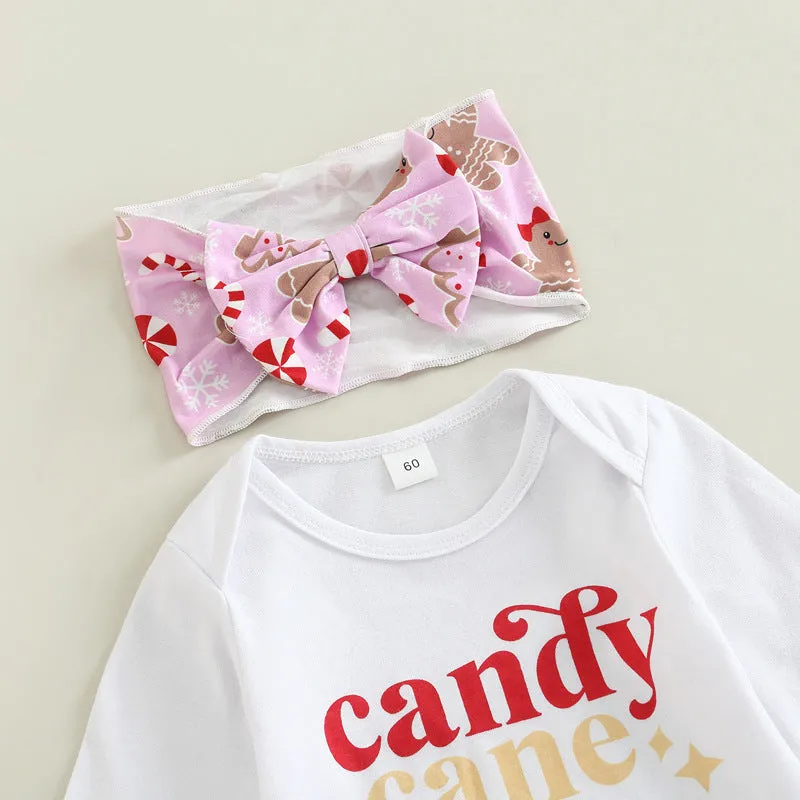 2 Pieces Set Baby Girls Christmas Letters Print Rompers And Cartoon Pants Wholesale 23101523