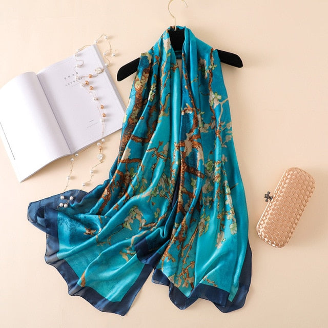 2022 Luxury Silk Scarf Brand Designer for women & girls