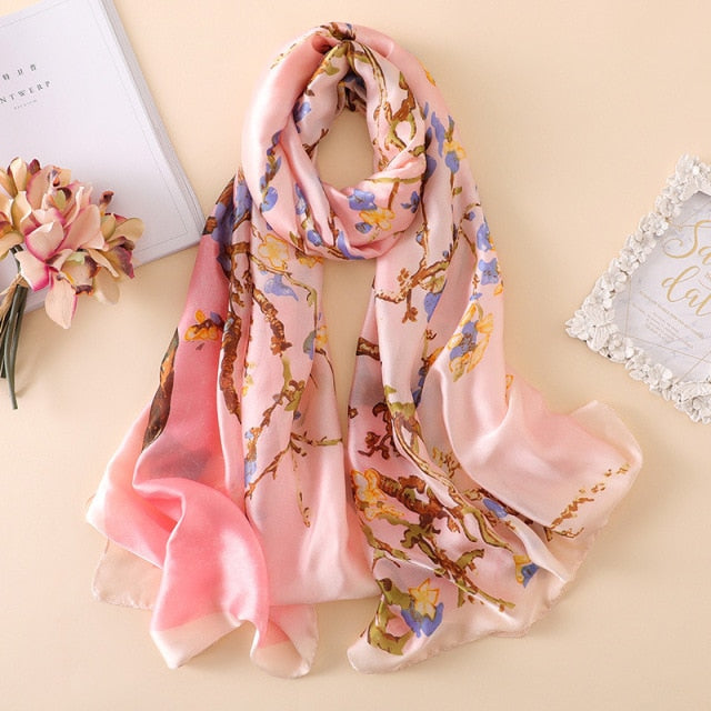 2022 Luxury Silk Scarf Brand Designer for women & girls