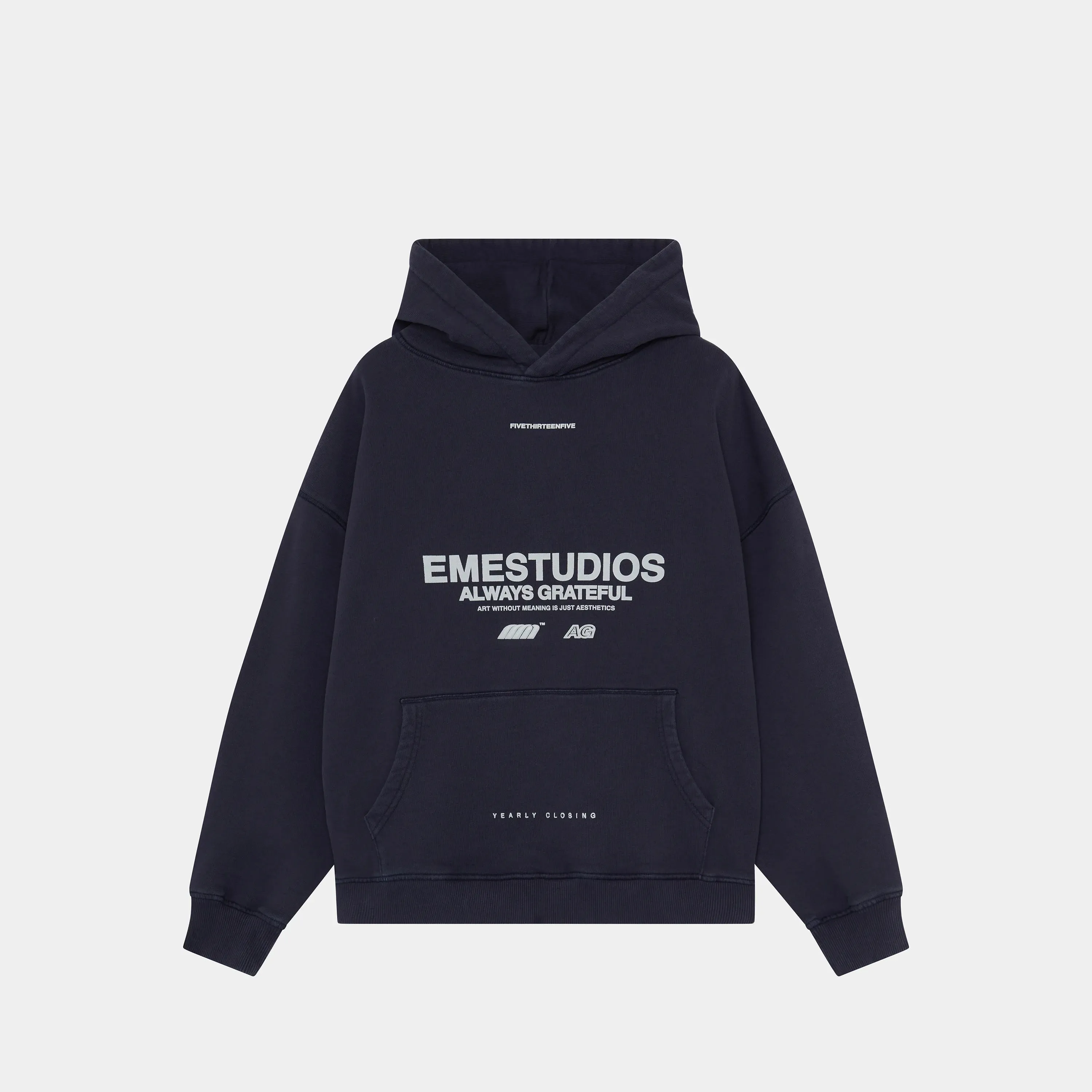 3N Row Navy Oversized Hoodie