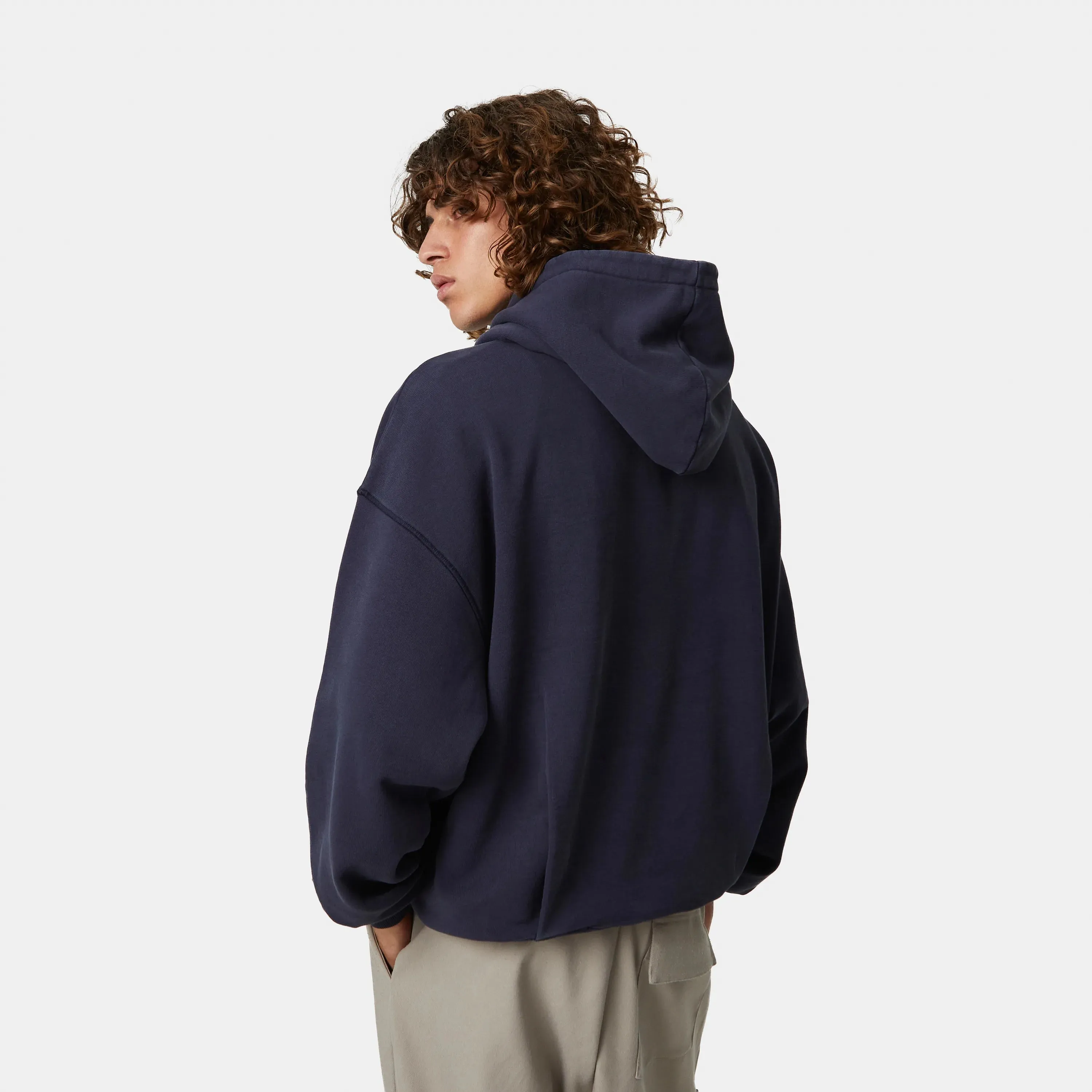 3N Row Navy Oversized Hoodie