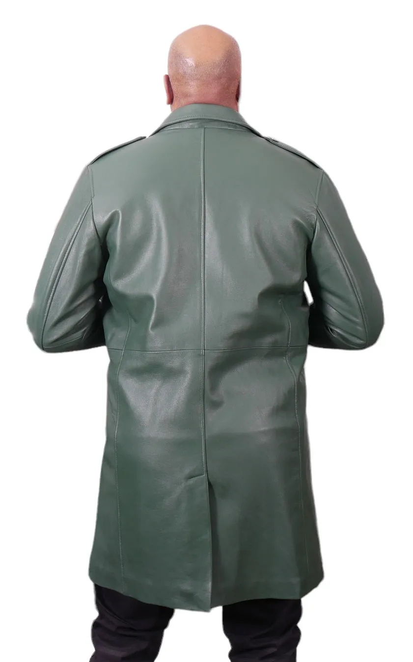 7/8 Men`s single breast leather coat Style #3200