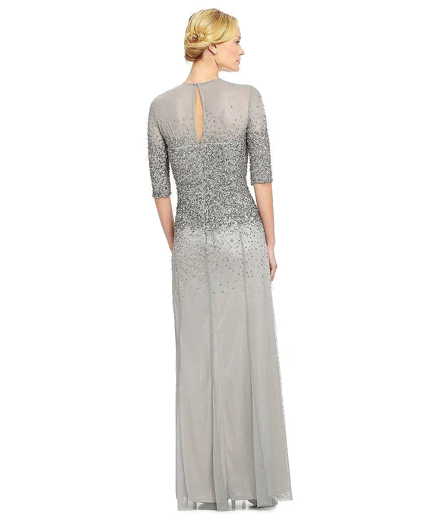 Adrianna Papell 91863330 Sequin Embellished Gown - 1 pc Mist In Size 12 Available