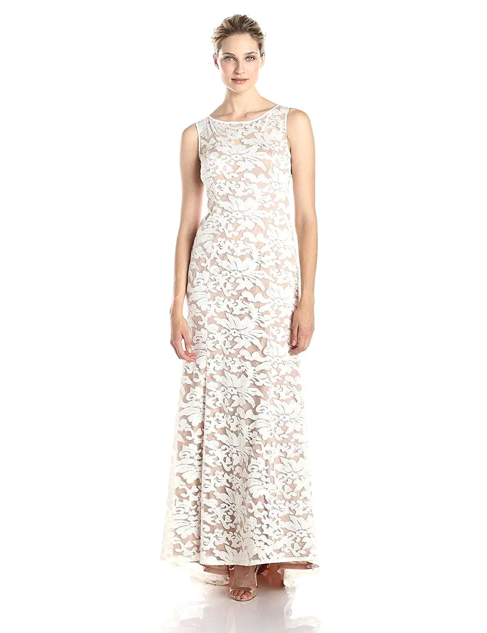 Adrianna Papell - 91906310 Embroidered Sleeveless Evening Gown