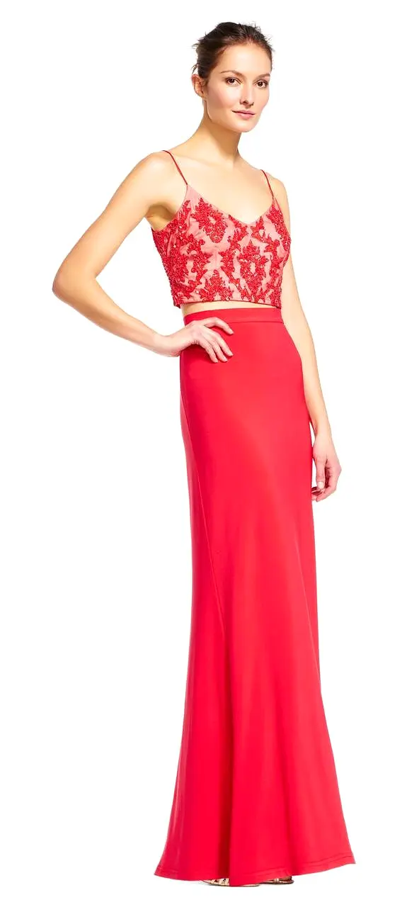 Adrianna Papell - AP1E201024 Two-Piece Beaded Sheath Gown