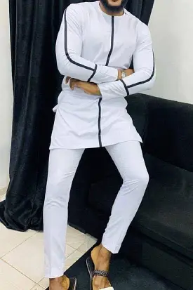 African Men Clothing Sets, White