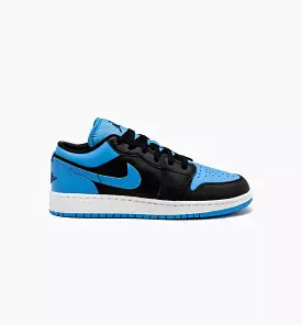 Air Jordan 1 Retro Low University Blue Grade School Lifestyle Shoe - Black/University Blue