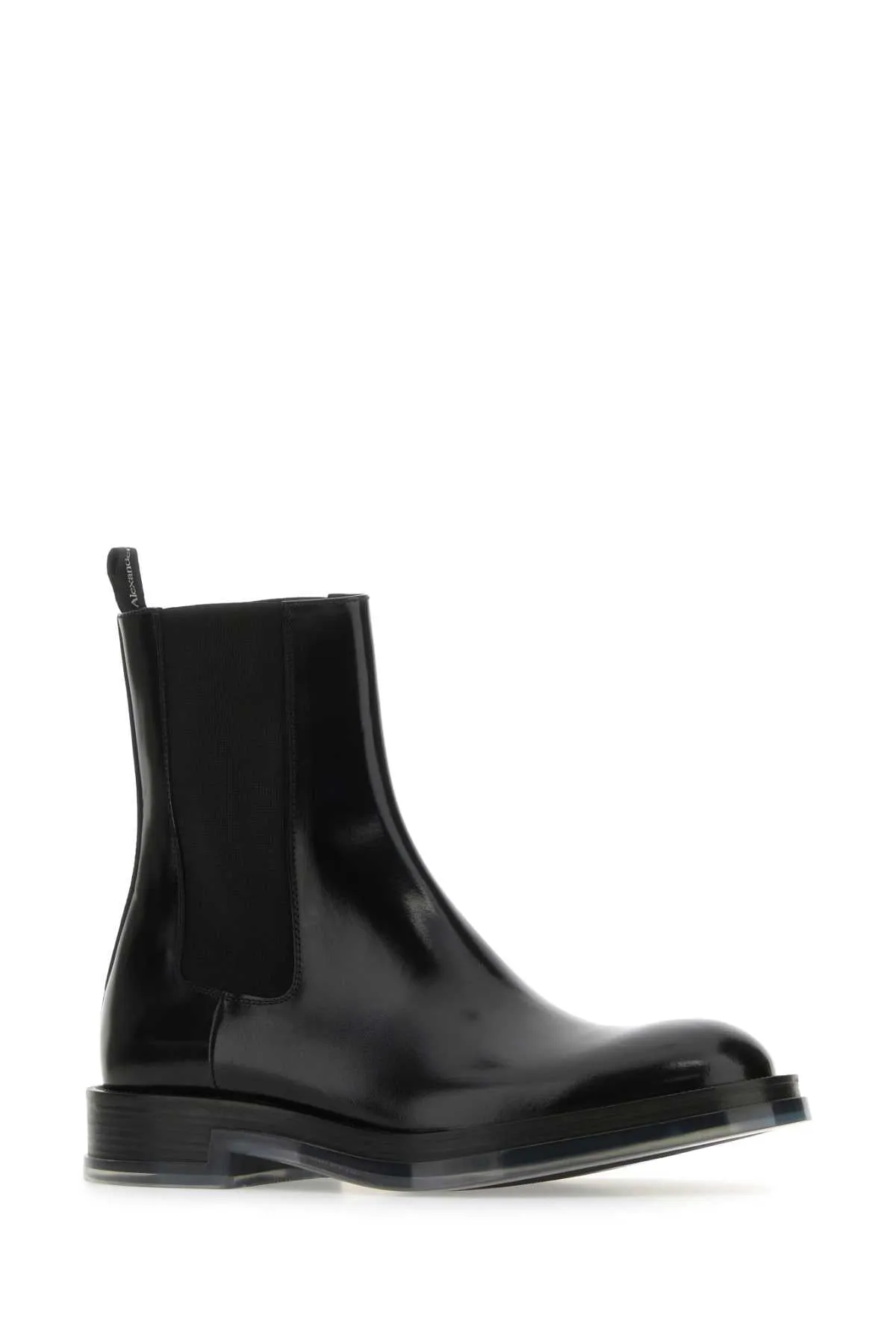 Alexander Mcqueen Black Leather Float Ankle Boots