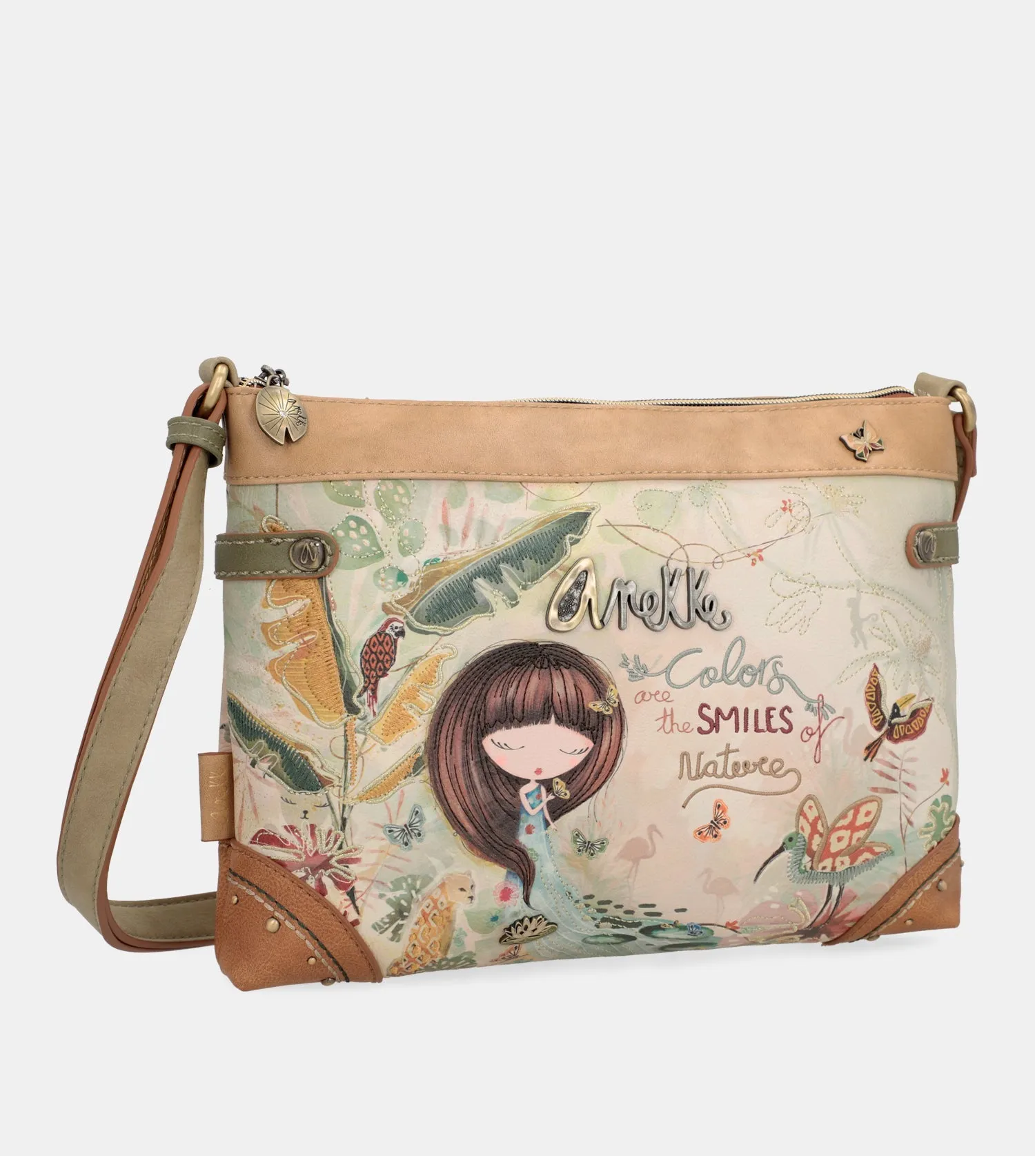 Amazonia large printed crossbody bag