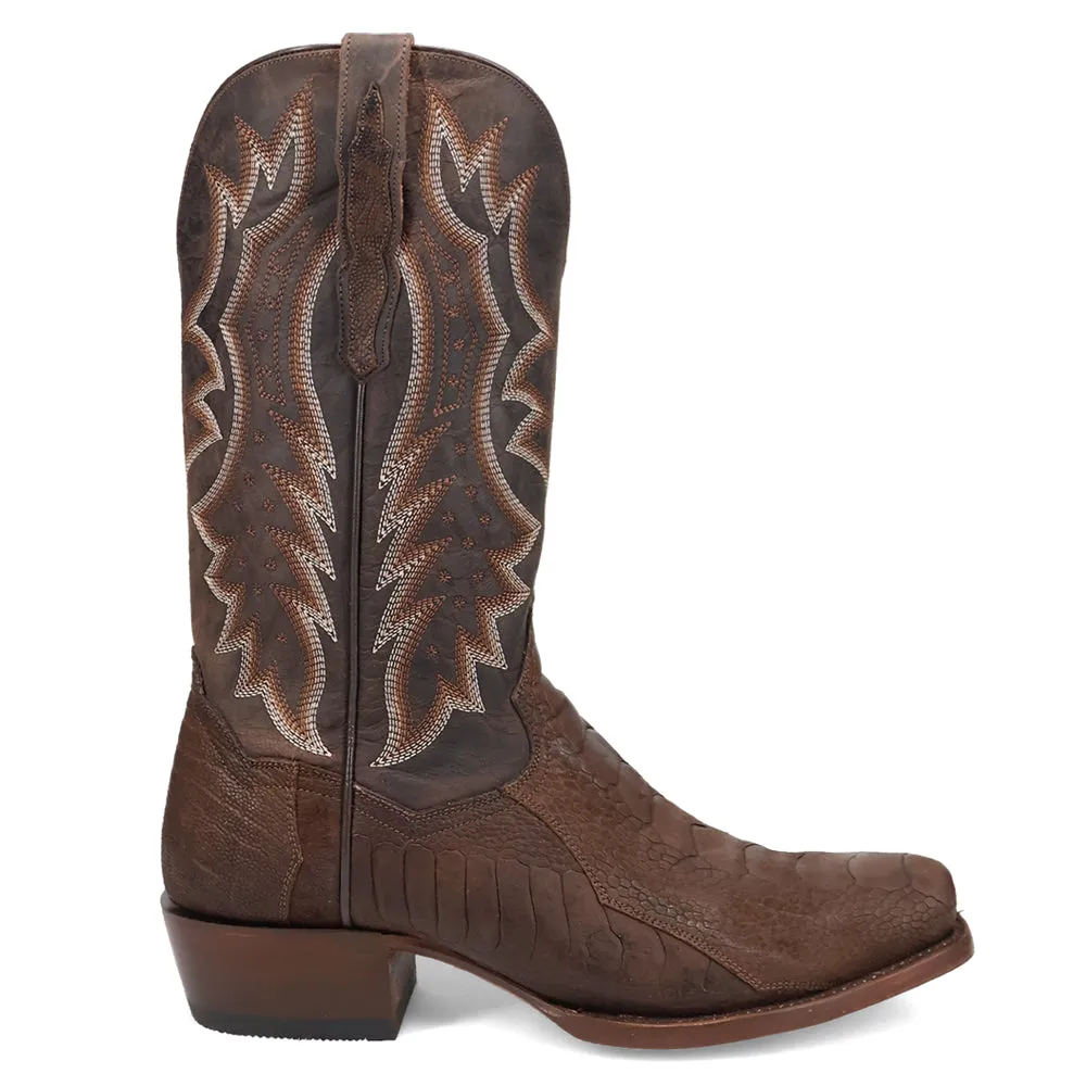 Anders Ostrich Embroidered Square Toe Cowboy Boots