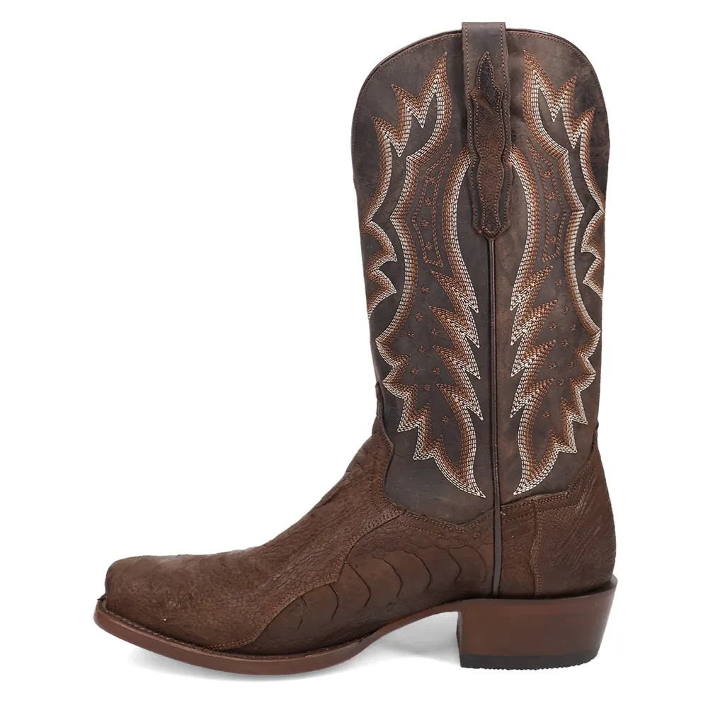 Anders Ostrich Embroidered Square Toe Cowboy Boots