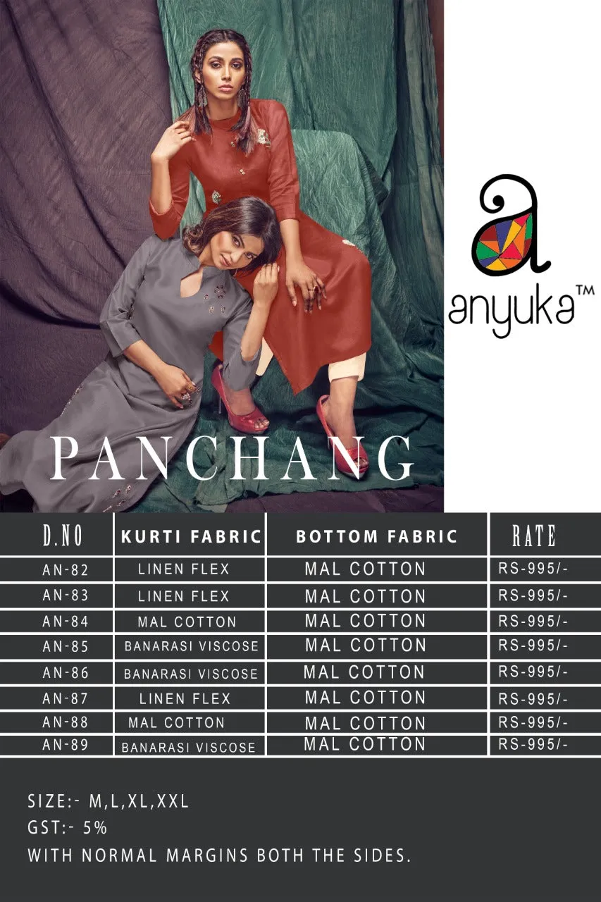 ANYUKA PANCHANG SPRING SUMMER PARTYWEAR KURTI WITH EMBROIDERY WORK