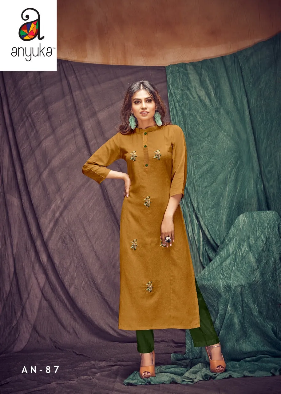 ANYUKA PANCHANG SPRING SUMMER PARTYWEAR KURTI WITH EMBROIDERY WORK