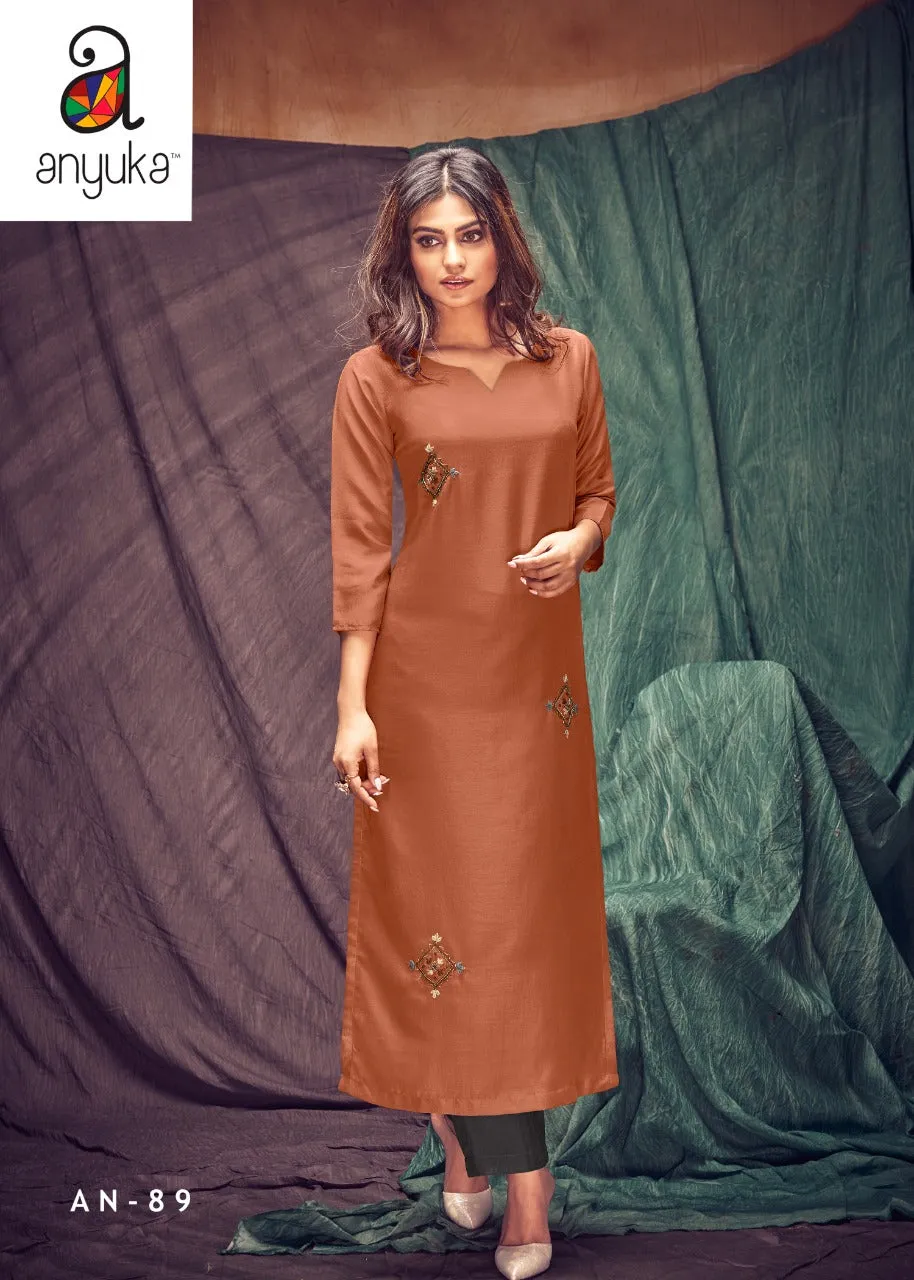 ANYUKA PANCHANG SPRING SUMMER PARTYWEAR KURTI WITH EMBROIDERY WORK