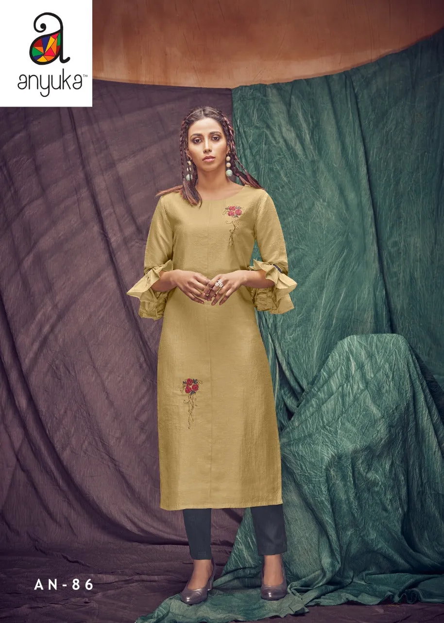 ANYUKA PANCHANG SPRING SUMMER PARTYWEAR KURTI WITH EMBROIDERY WORK