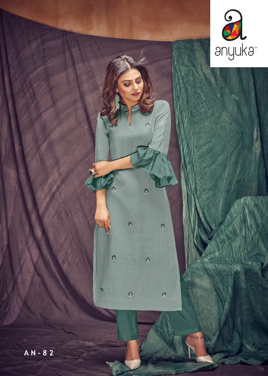 ANYUKA PANCHANG SPRING SUMMER PARTYWEAR KURTI WITH EMBROIDERY WORK