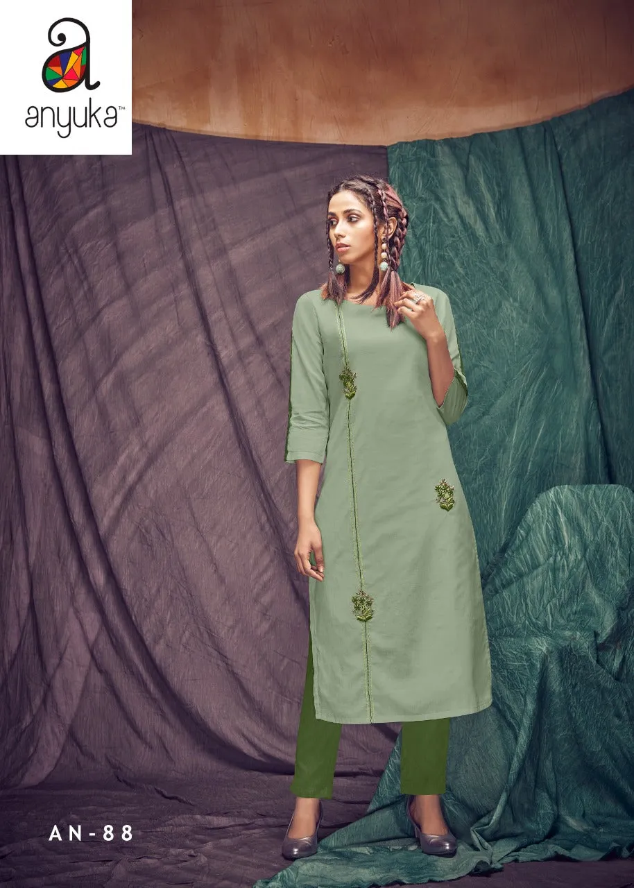 ANYUKA PANCHANG SPRING SUMMER PARTYWEAR KURTI WITH EMBROIDERY WORK