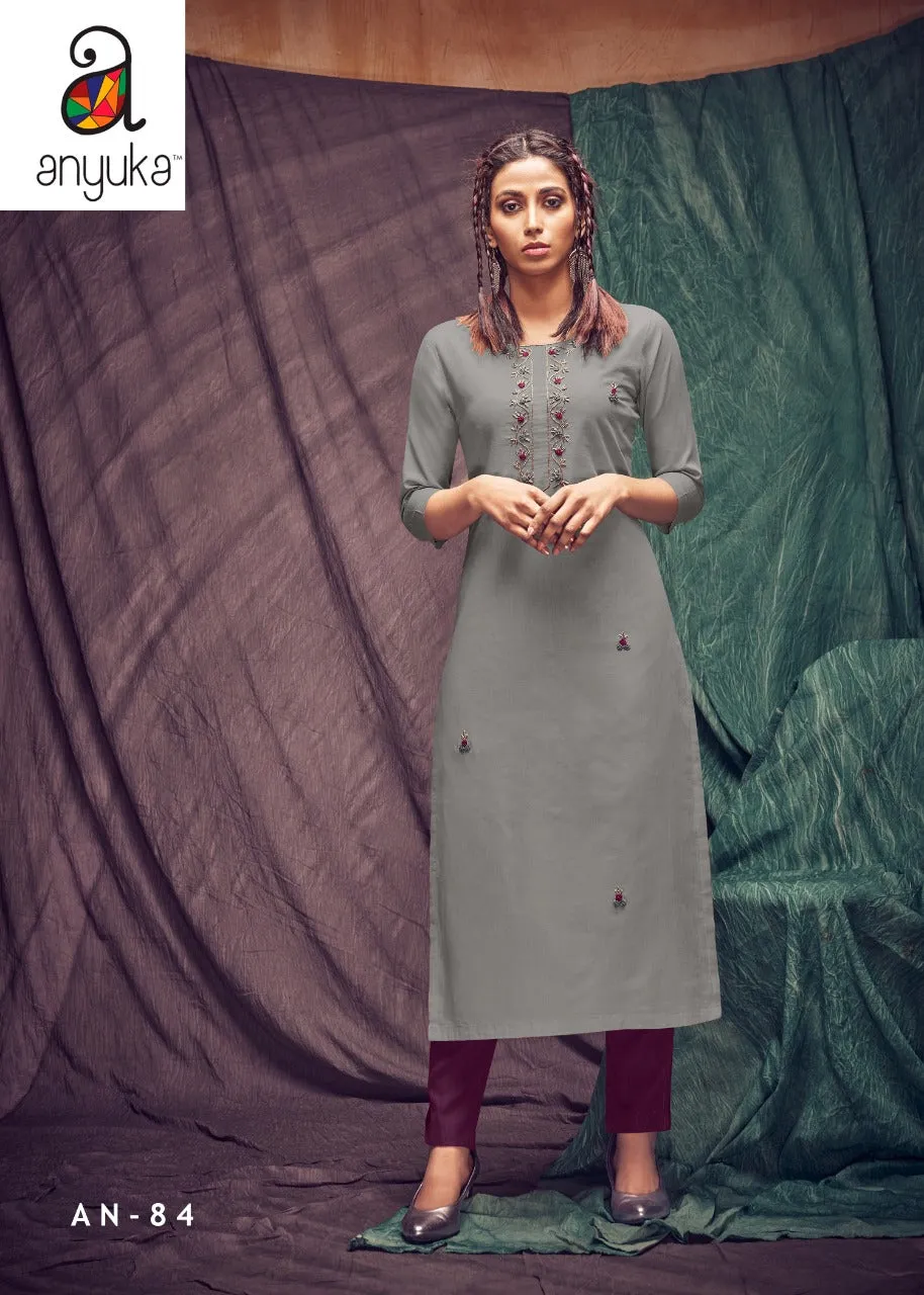 ANYUKA PANCHANG SPRING SUMMER PARTYWEAR KURTI WITH EMBROIDERY WORK