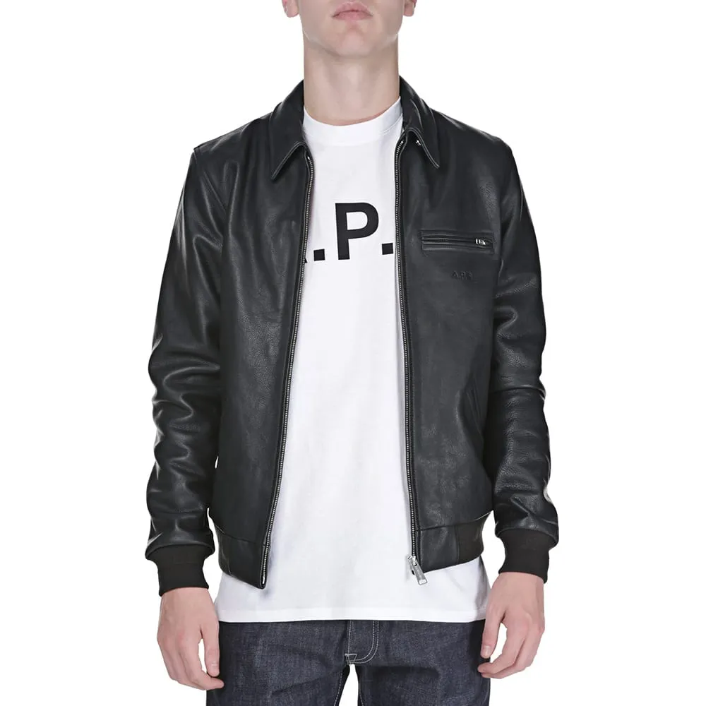 A.P.C. x Carhartt Detroit Leather JacketBlack