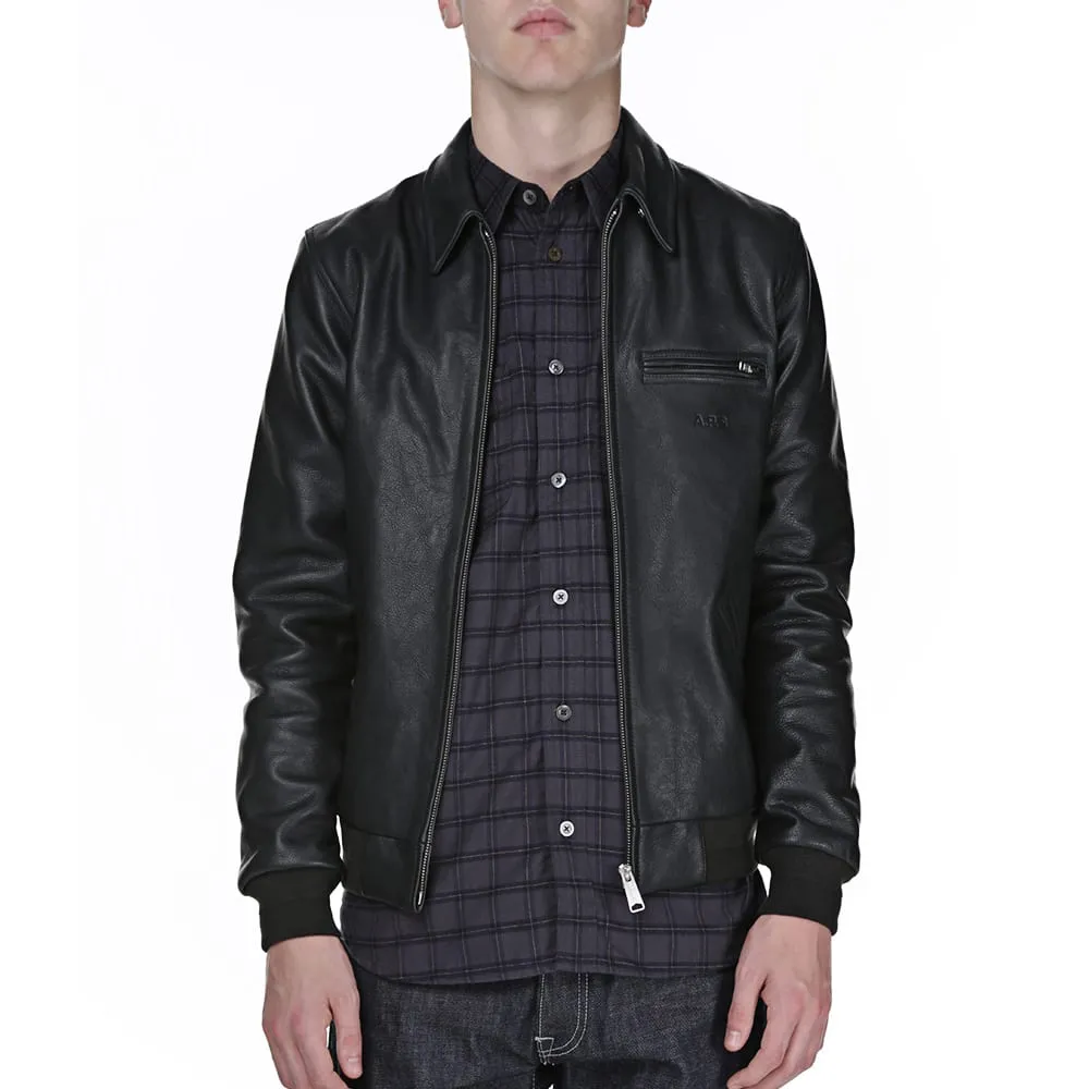 A.P.C. x Carhartt Detroit Leather JacketBlack