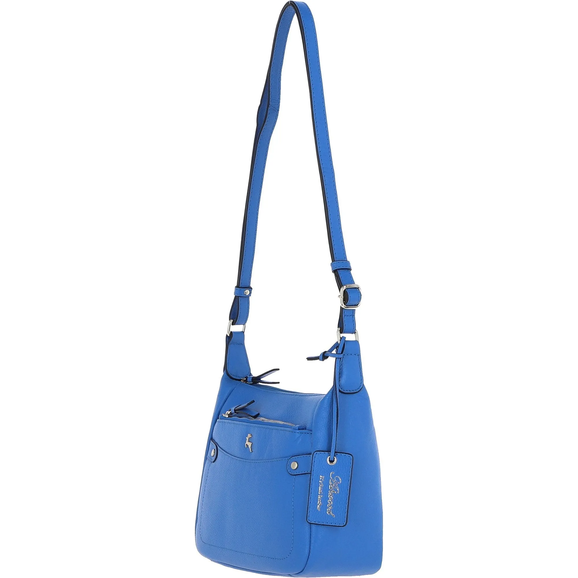 Ashwood Real Leather Top Zip Crossbody Bag Sodalite Blue : 63931