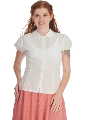 Banned Betsy Bloom 40's Blouse White