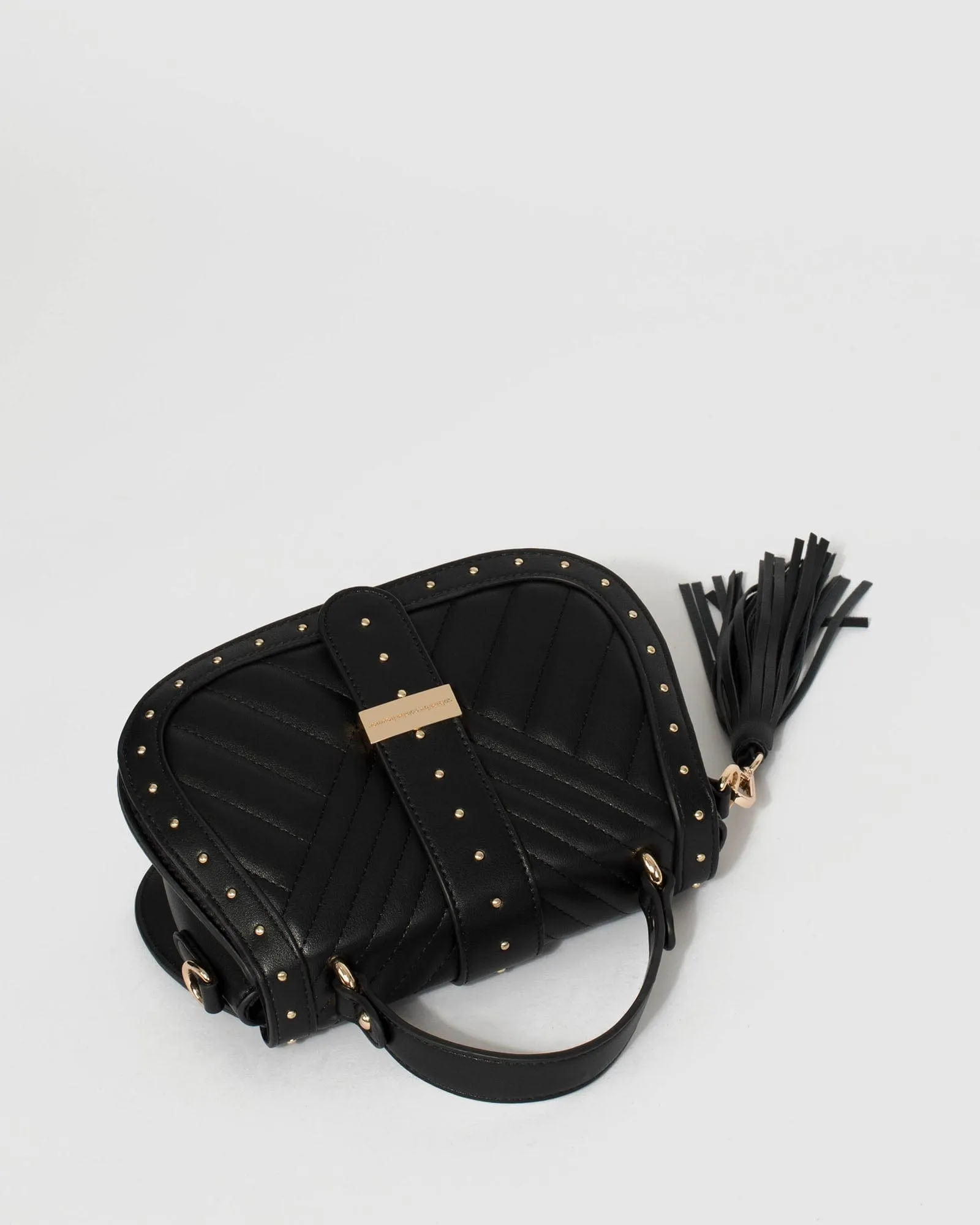 Black Ambur Tassel Crossbody Bag