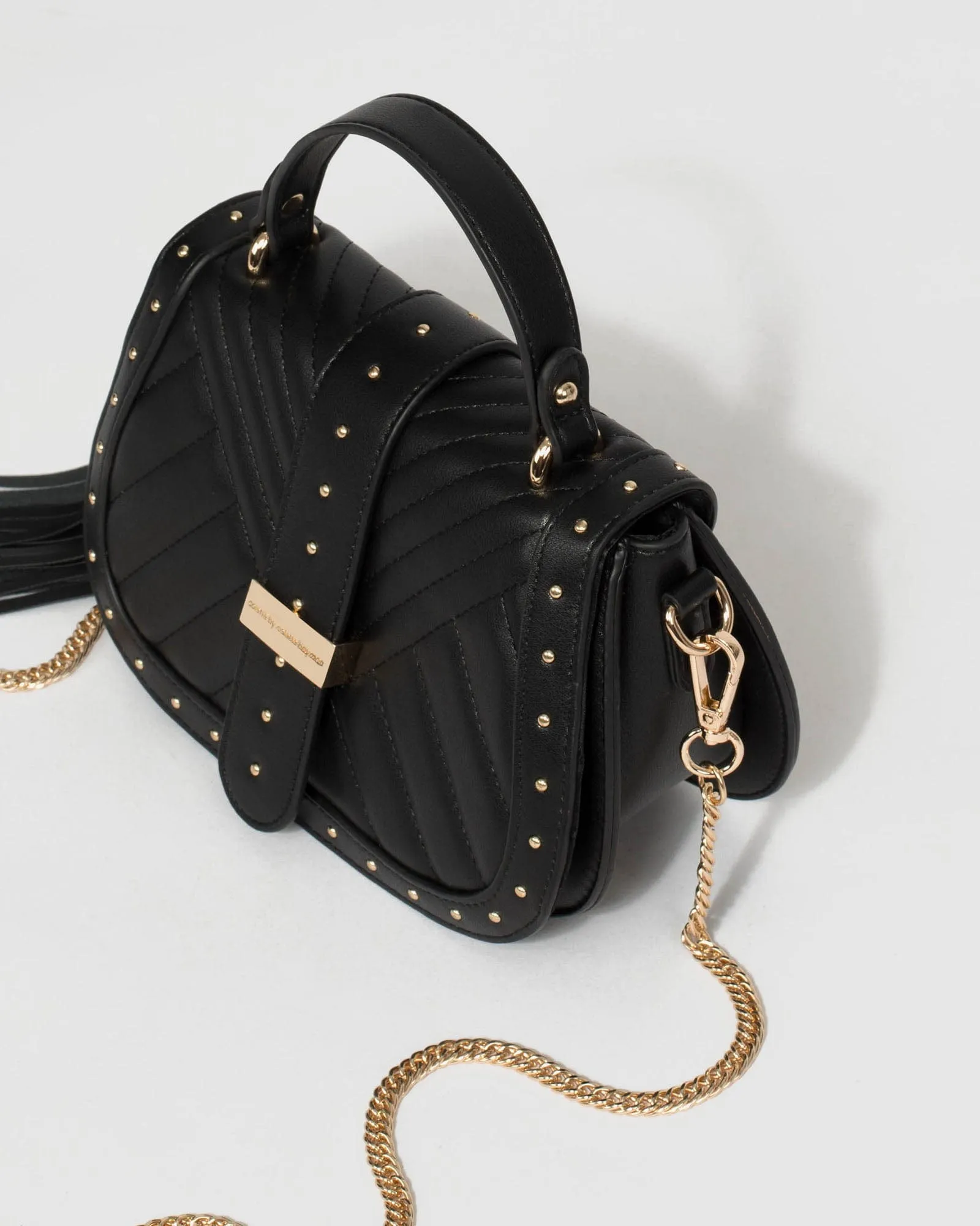 Black Ambur Tassel Crossbody Bag