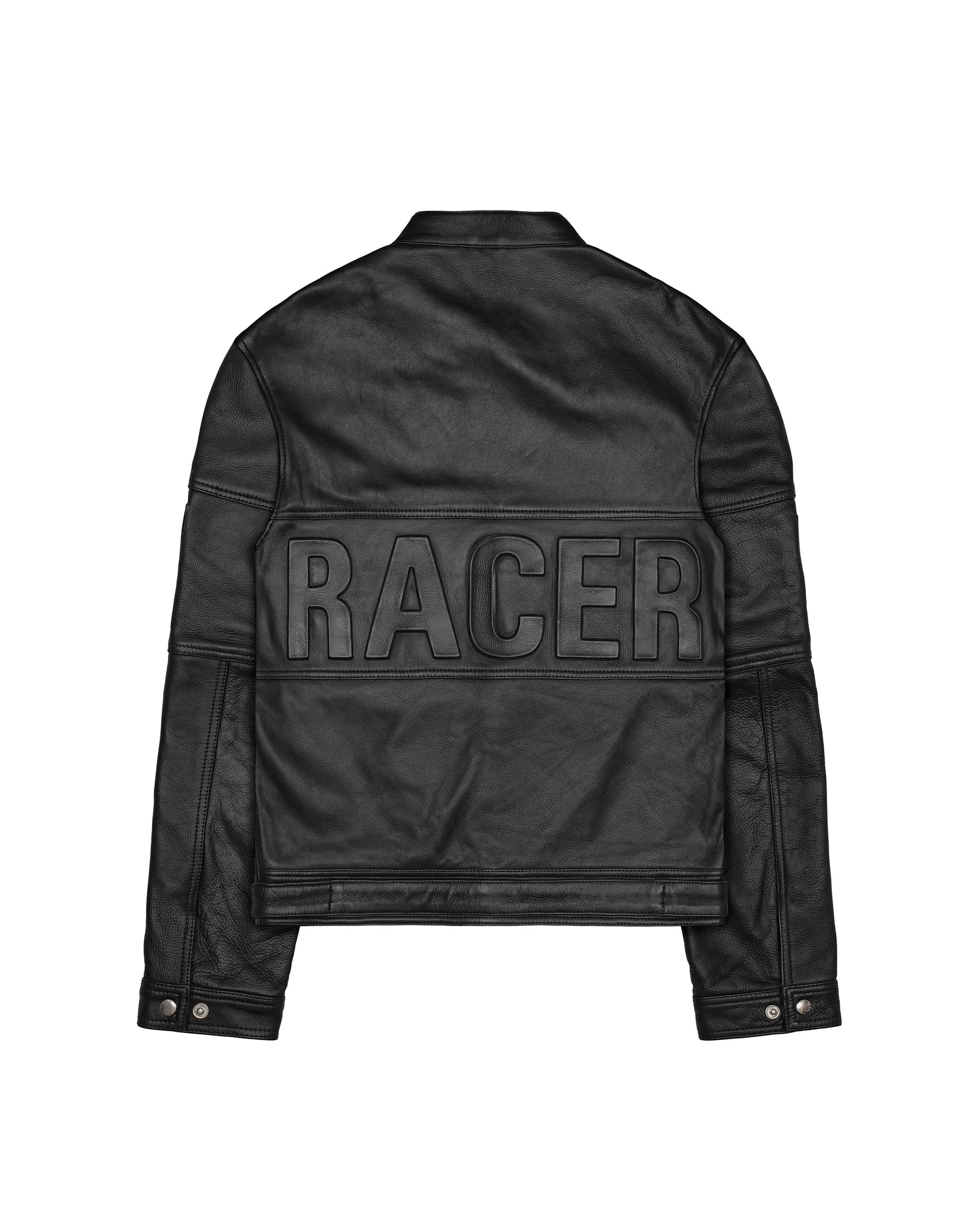 Black Embossed Leather Jacket