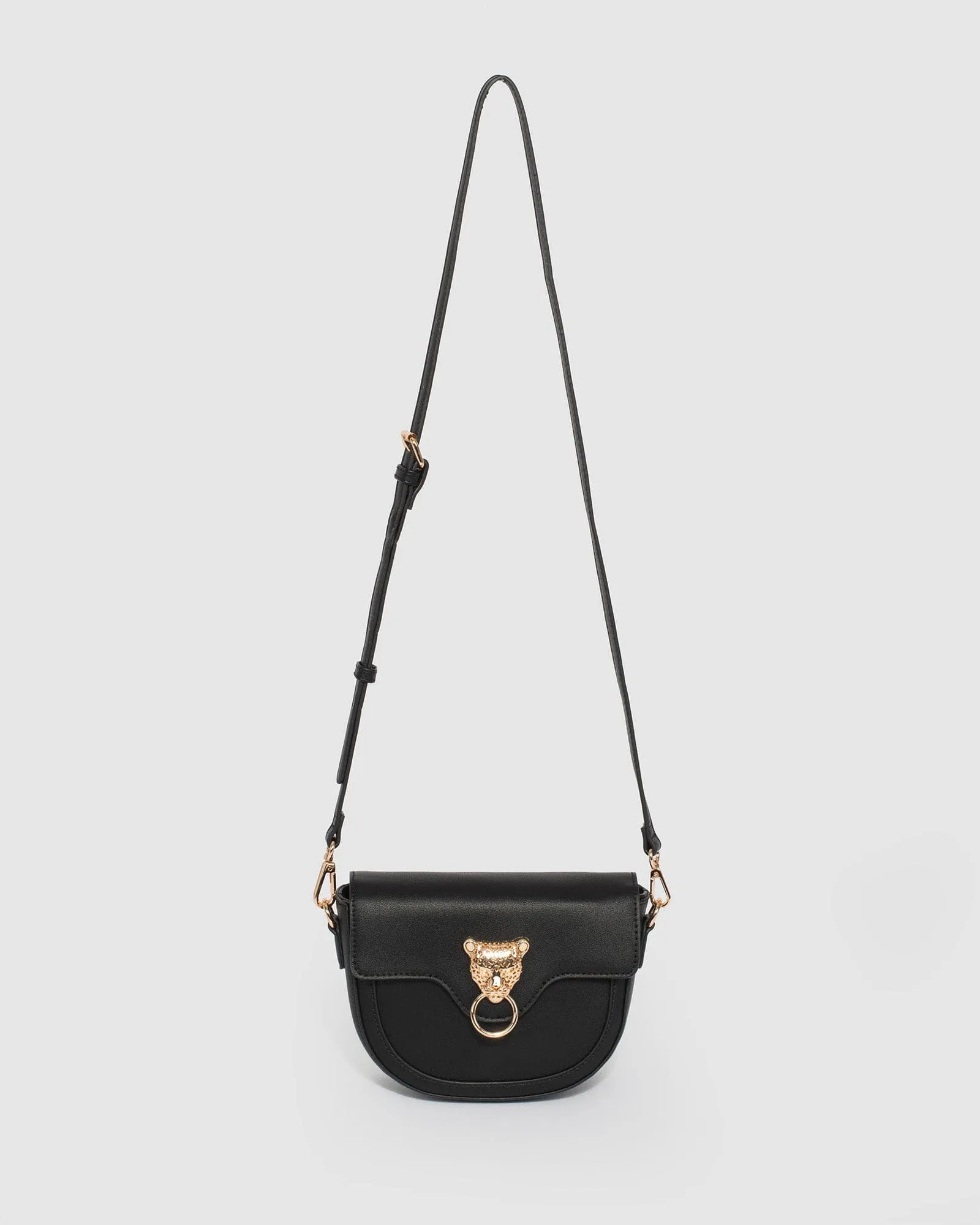 Black Leopard Head Crossbody Bag