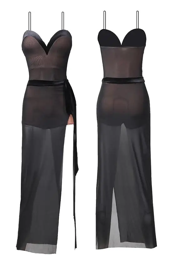 Black Long Latin Dancewear | 2033