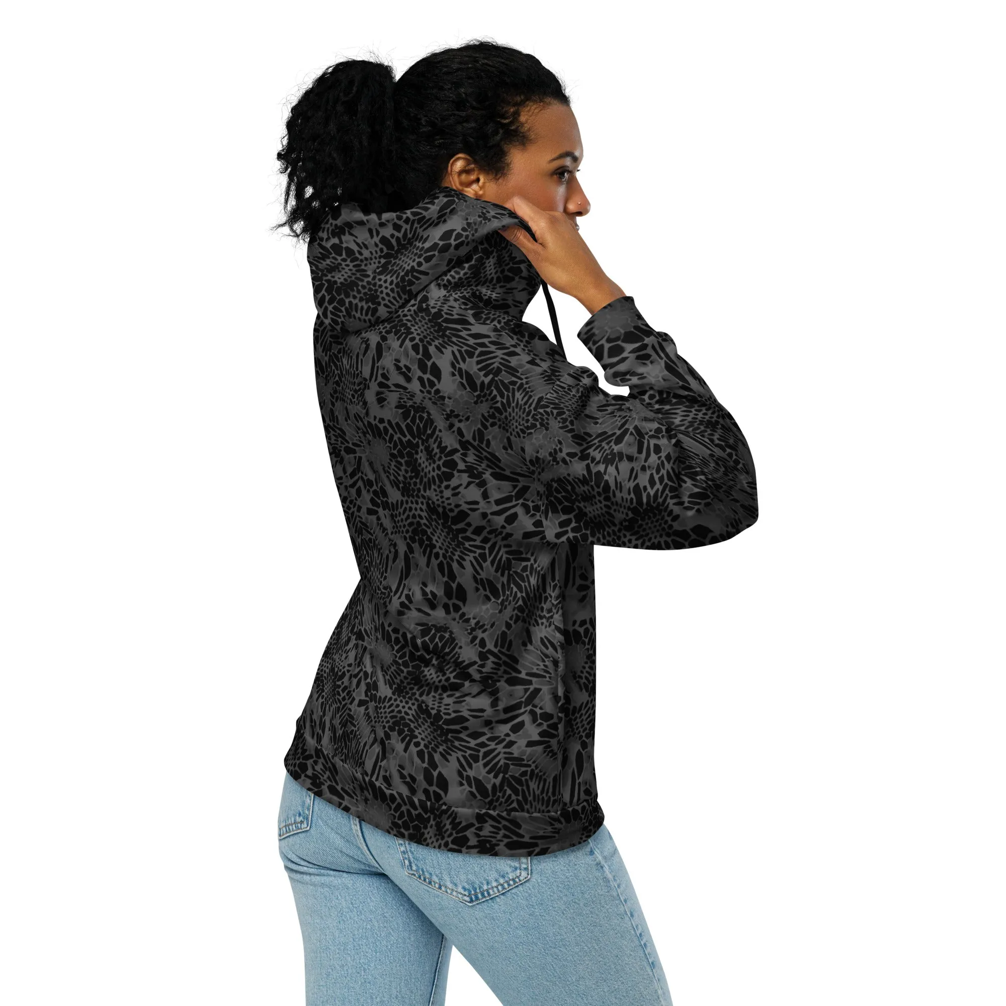 Black Snakeskin Camo Unisex Zip Hoodie