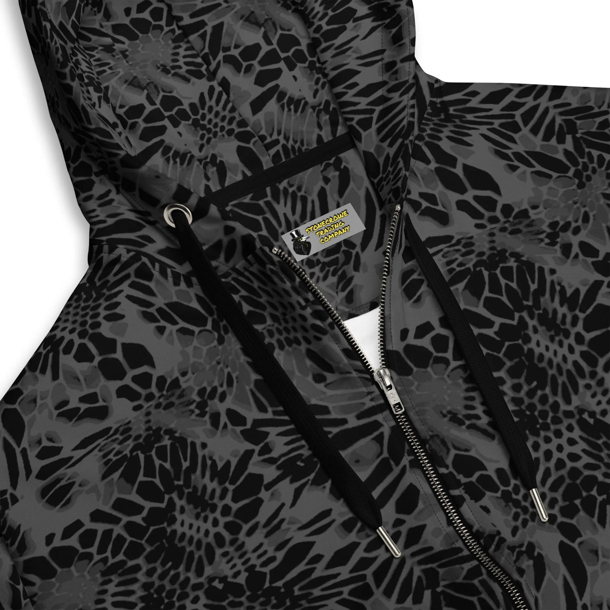 Black Snakeskin Camo Unisex Zip Hoodie