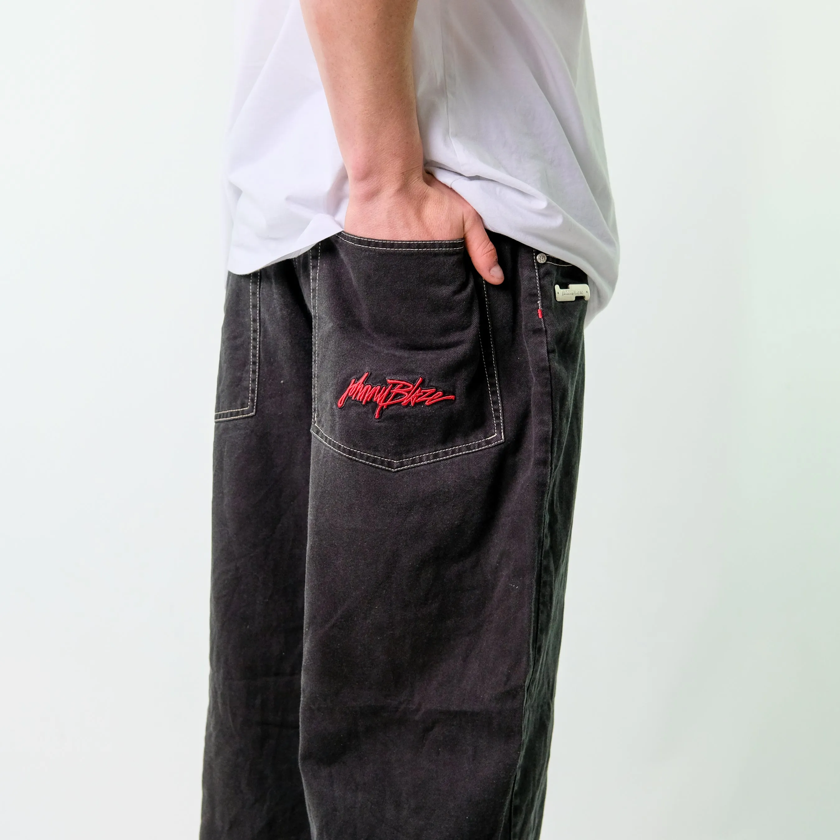 Black y2ks Johnny Blaze Denim Hip Hop Jeans Baggy Pants (38x30)