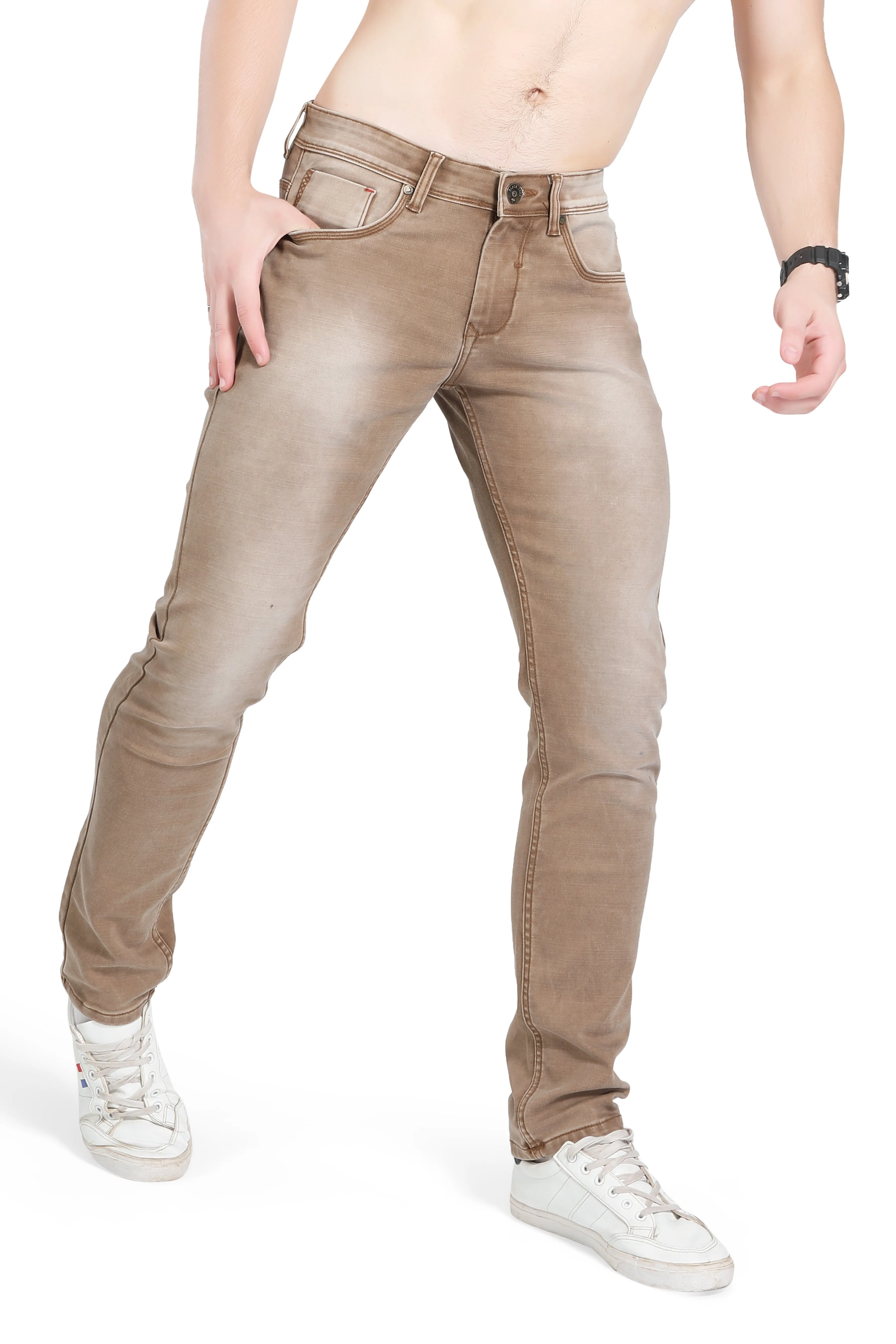 BLACKTREE TAN COLORED JEANS SLIM FIT DENIM BT008 A.