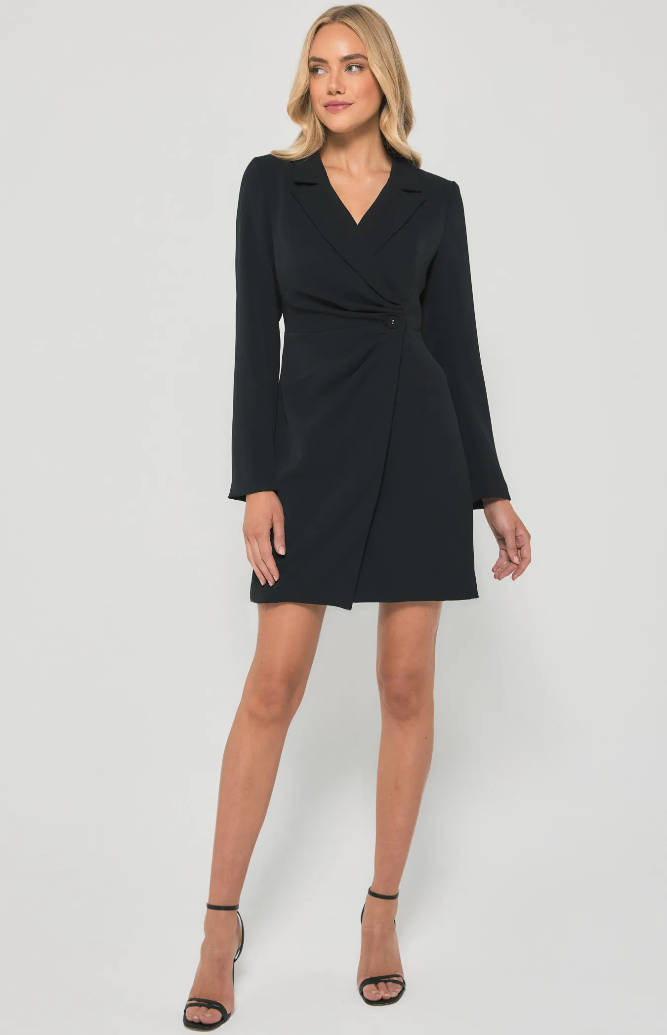 Blazer Dress with Pleated Front Details (SDR1365B)