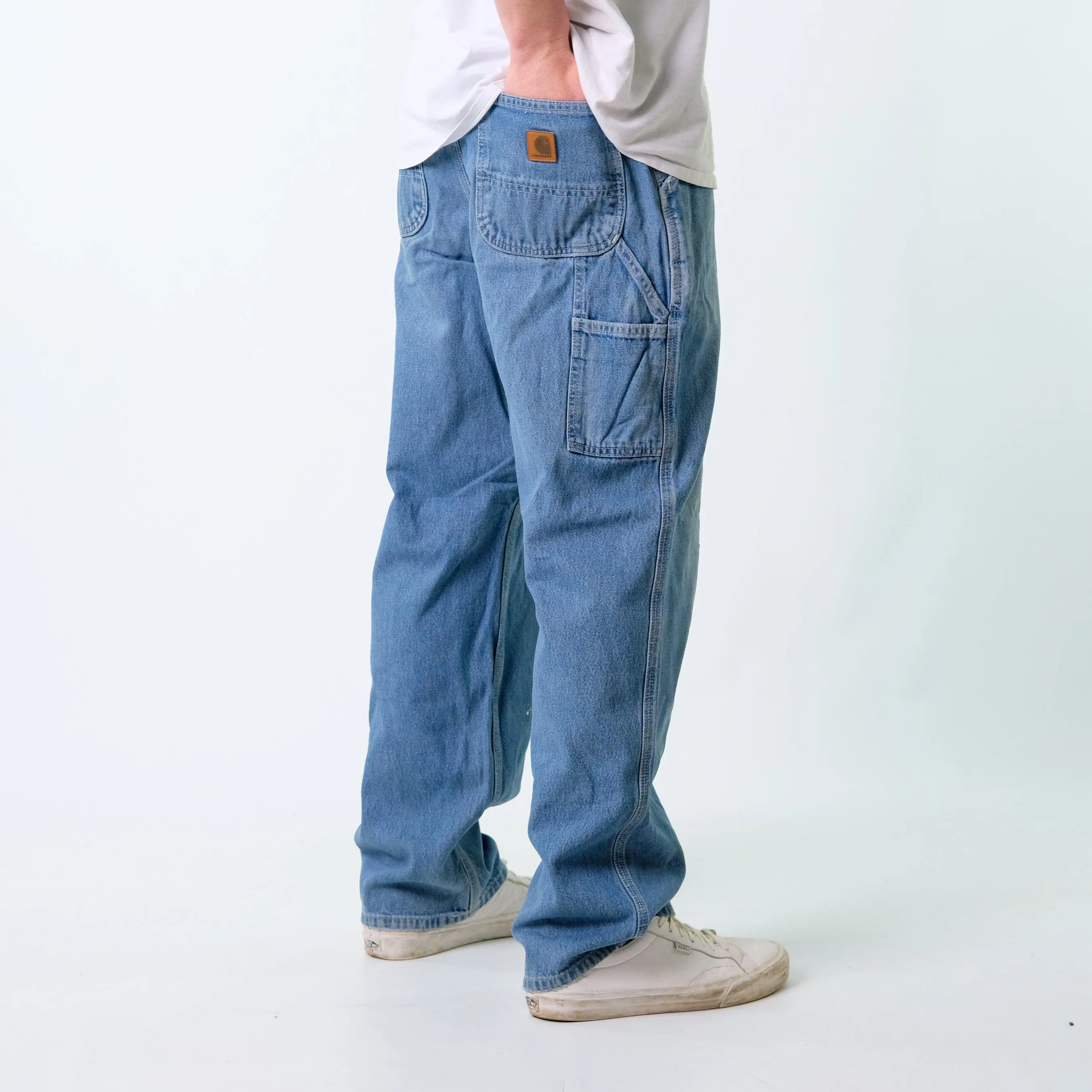 Blue y2ks Carhartt Denim Carpenter Baggy Jeans Pants (34x32)