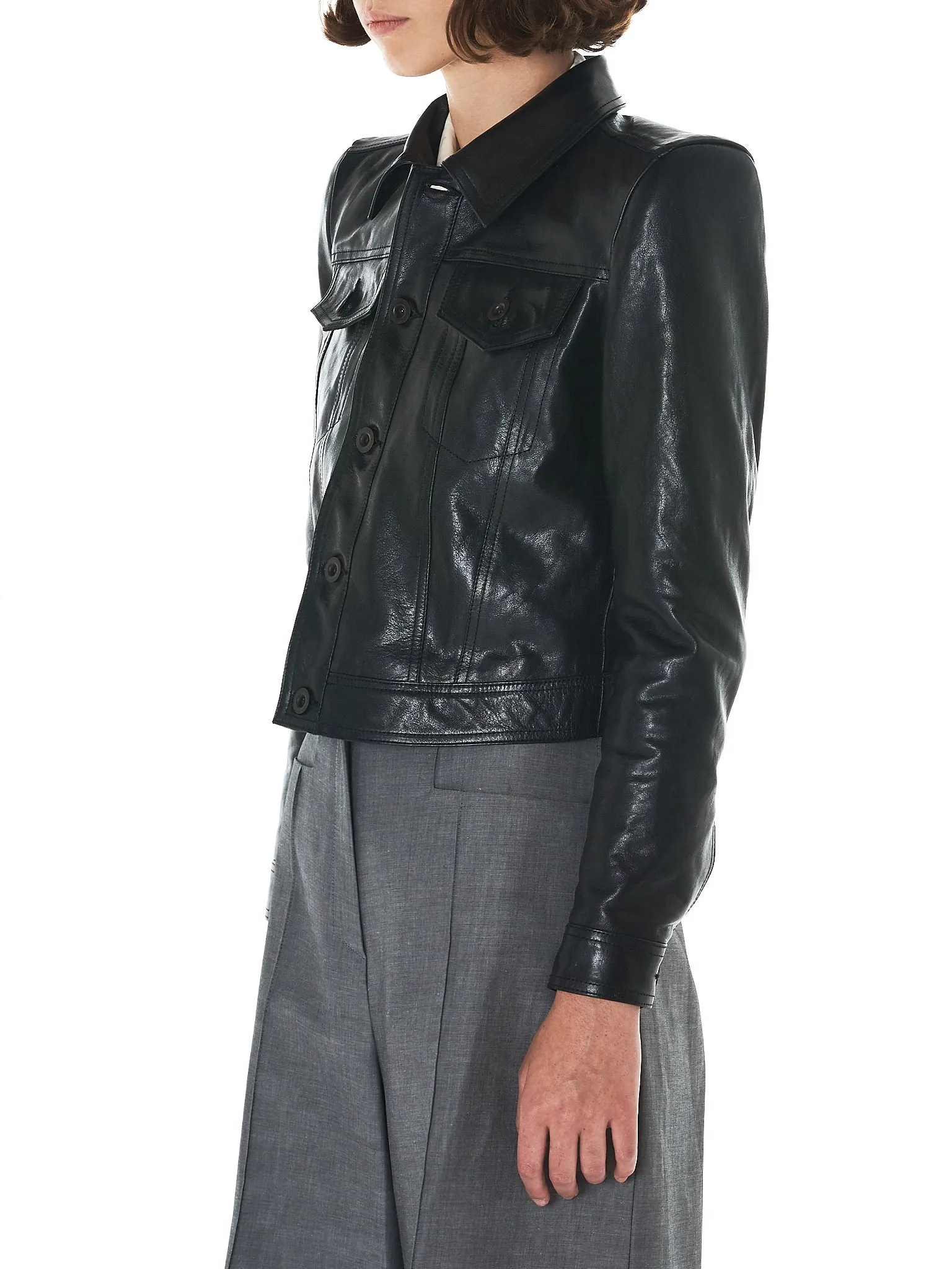 Boxy Leather Jacket (UWJA001R18170001-BLACK)