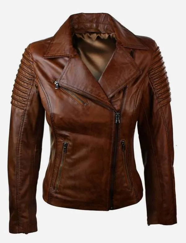 Brown Leather Jacket For Women - New American Jackets