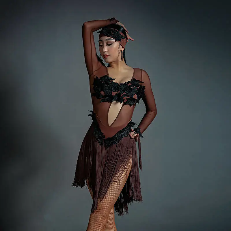 Brown/Black/White Latin Dancewear | 25J1