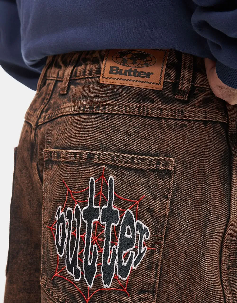 Butter Goods Spider Denim Jeans - Acid Brown