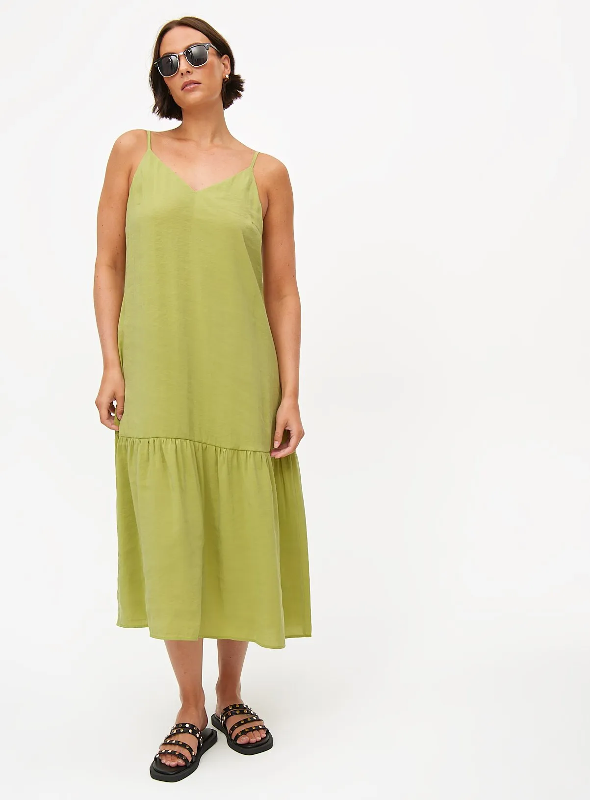 Buy Lime Tiered Midaxi Dress 16 | Dresses | Tu