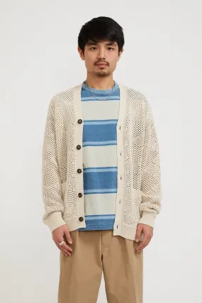 Cardigan Argyle Mesh Beige