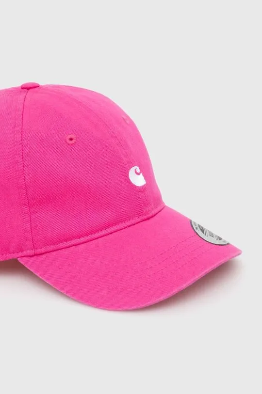 Carhartt WIP cotton baseball cap Madison Logo Cap pink color I023750.25JXX