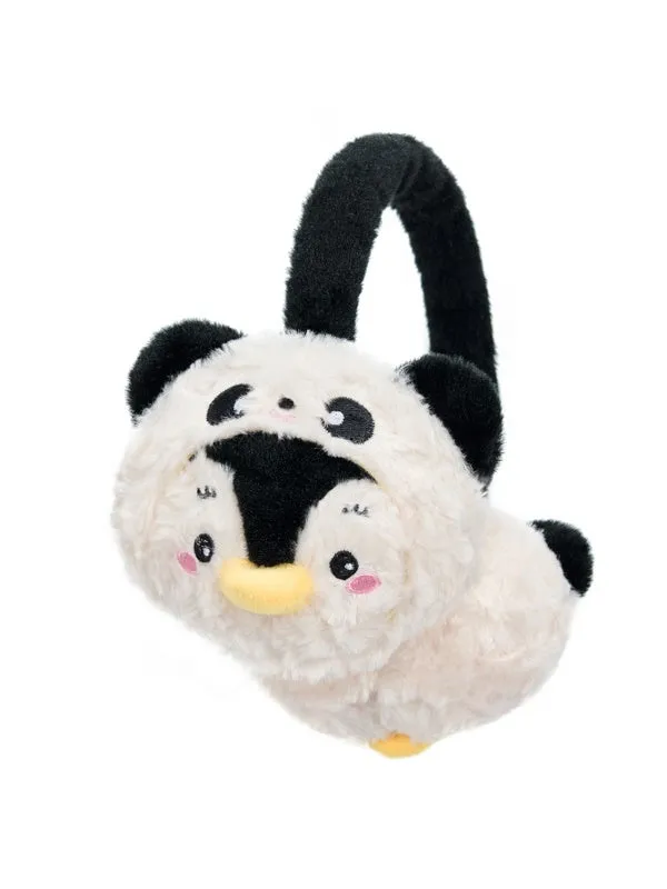 Cartoon Panda Penguin Warm Plush Earmuffs