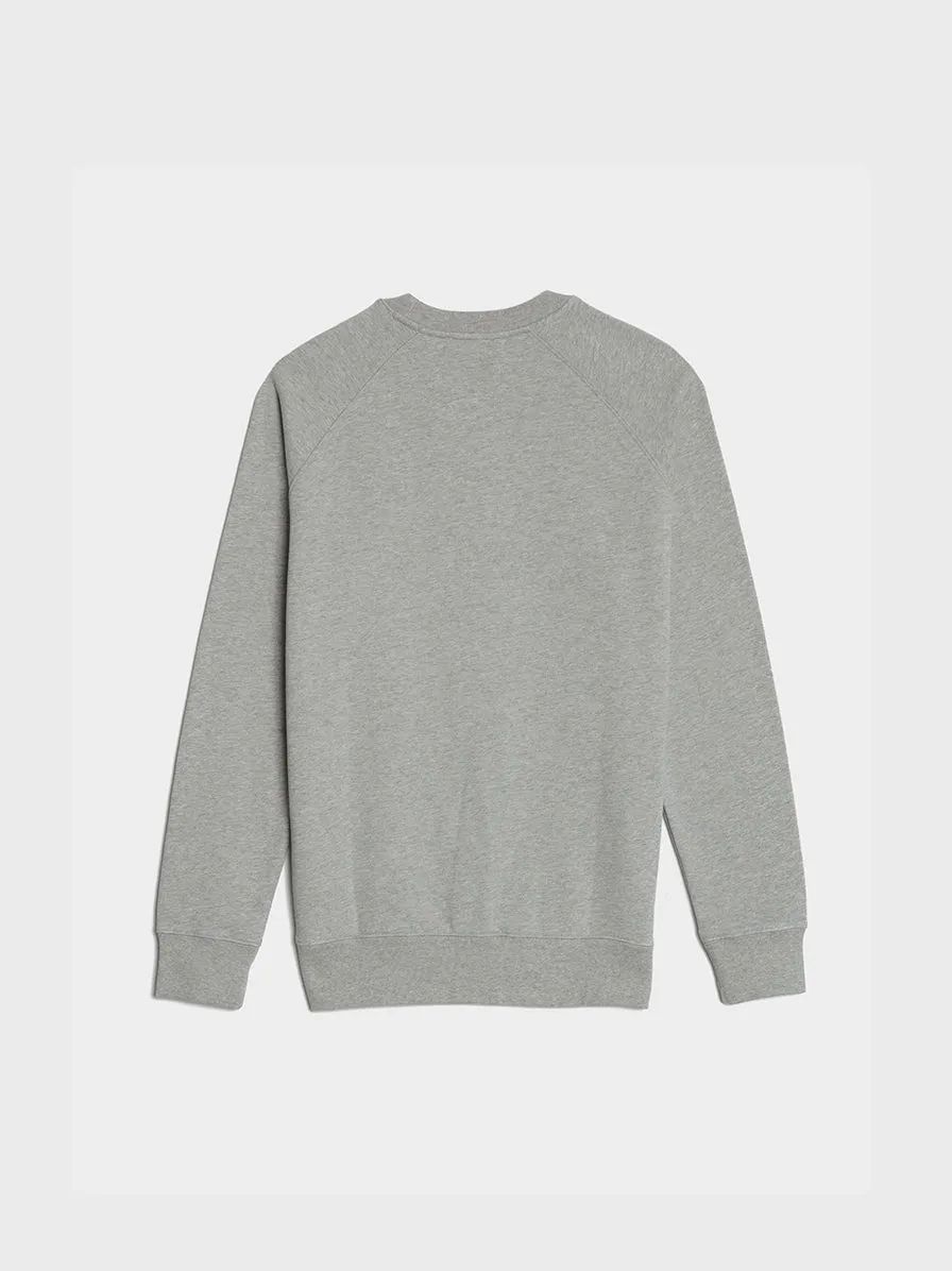 Chillax Fox Patch Classic Sweatshirt, Grey Melange