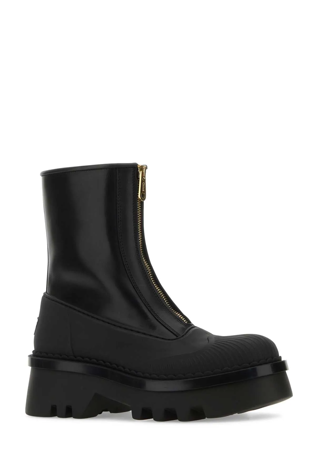 Chloe Black Leather Raina Ankle Boots