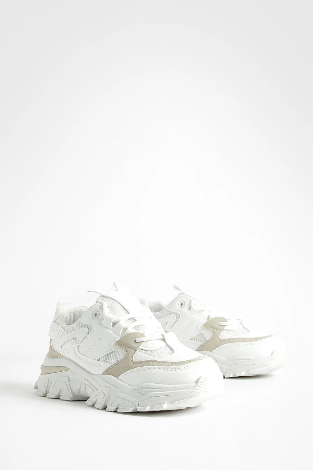 Chunky Lug Sole Contrast Detail Sneakers