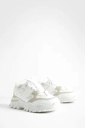 Chunky Lug Sole Contrast Detail Sneakers