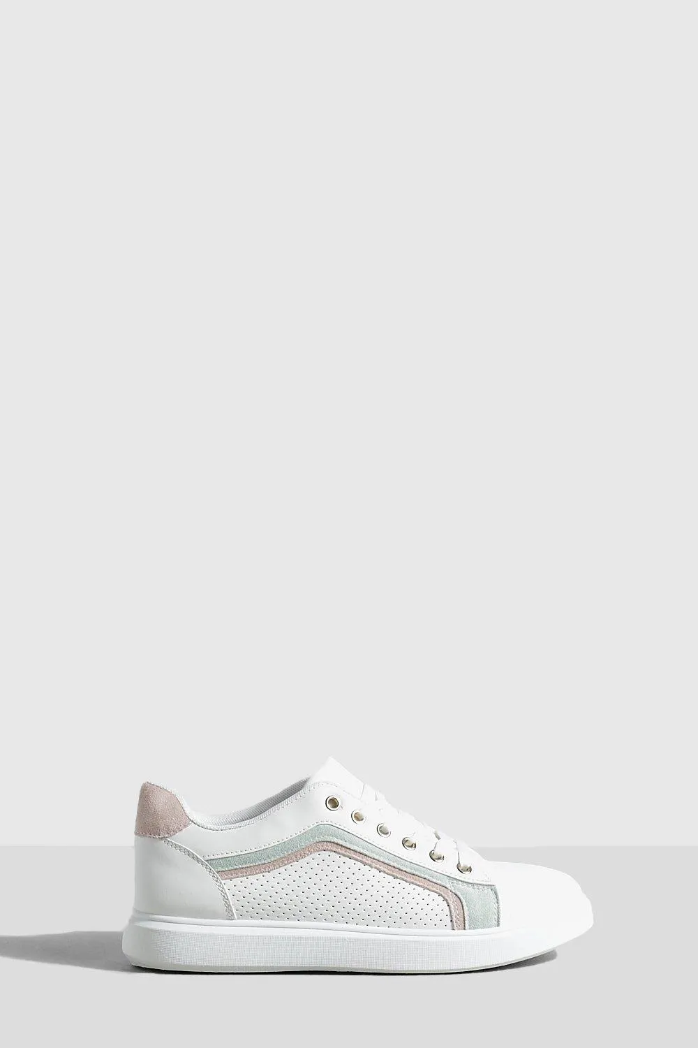 Contrast Stripe Lace Up Sneakers